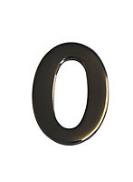 The House Nameplate Company Black Iron effect Metal Self-adhesive House number 0, (H)60mm (W)40mm