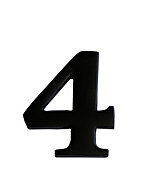 The House Nameplate Company Black Iron effect Metal Self-adhesive House number 4, (H)60mm (W)40mm