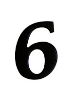 The House Nameplate Company Black Iron effect Metal Self-adhesive House number 6, (H)60mm (W)40mm