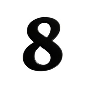 The House Nameplate Company Black Iron effect Metal Self-adhesive House number 8, (H)60mm (W)40mm