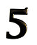 The House Nameplate Company Black Nickel effect Metal Self-adhesive House number 5, (H)60mm (W)40mm