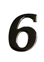 The House Nameplate Company Black Nickel effect Metal Self-adhesive House number 6, (H)60mm (W)40mm