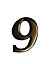 The House Nameplate Company Black Nickel effect Metal Self-adhesive House number 9, (H)60mm (W)40mm