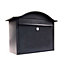 The House Nameplate Company Black Powder-coated Steel Lockable Post box, (H)340mm (W)435mm