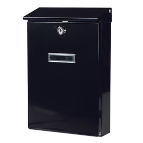 The House Nameplate Company Black Steel Post box, (H)320mm (W)205mm