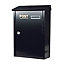 The House Nameplate Company Black Steel Post box, (H)360mm (W)267mm