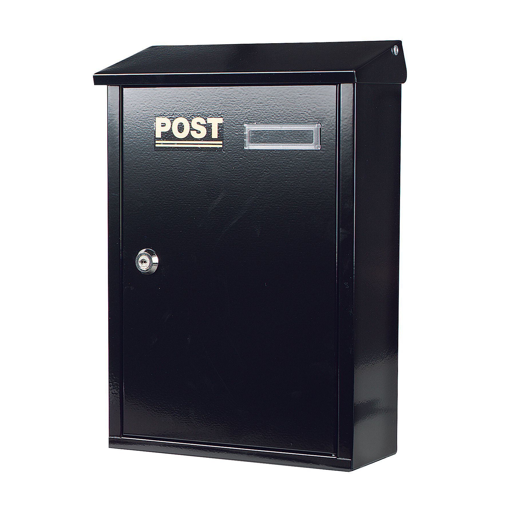 The House Nameplate Company Black Steel Post box, (H)360mm (W)267mm