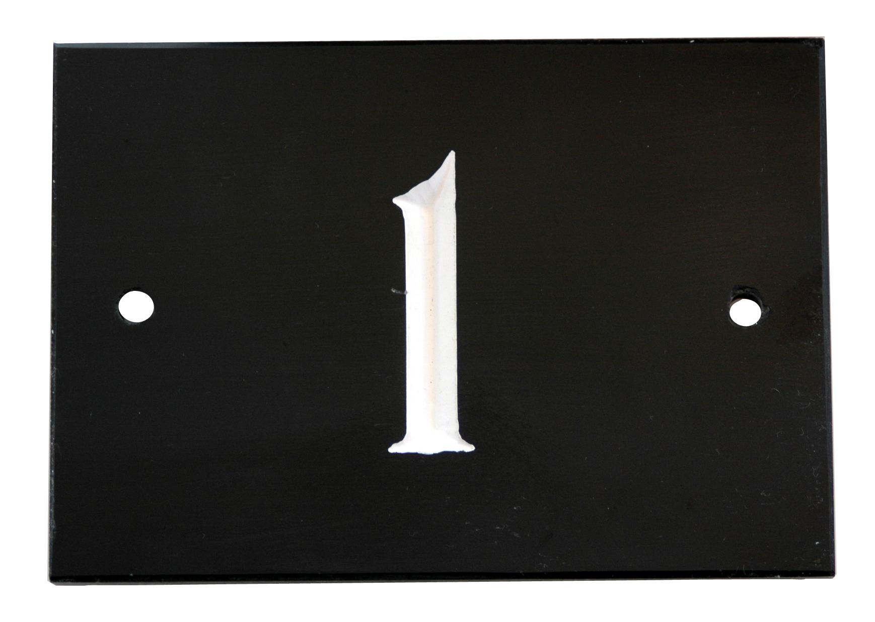 The House Nameplate Company Black & white Slate Rectangular House number 1, (H)102mm (W)140mm