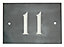 The House Nameplate Company Black & white Slate Rectangular House number 11, (H)102mm (W)140mm