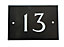 The House Nameplate Company Black & white Slate Rectangular House number 13, (H)102mm (W)140mm