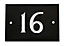 The House Nameplate Company Black & white Slate Rectangular House number 16, (H)102mm (W)140mm