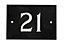 The House Nameplate Company Black & white Slate Rectangular House number 21, (H)102mm (W)140mm