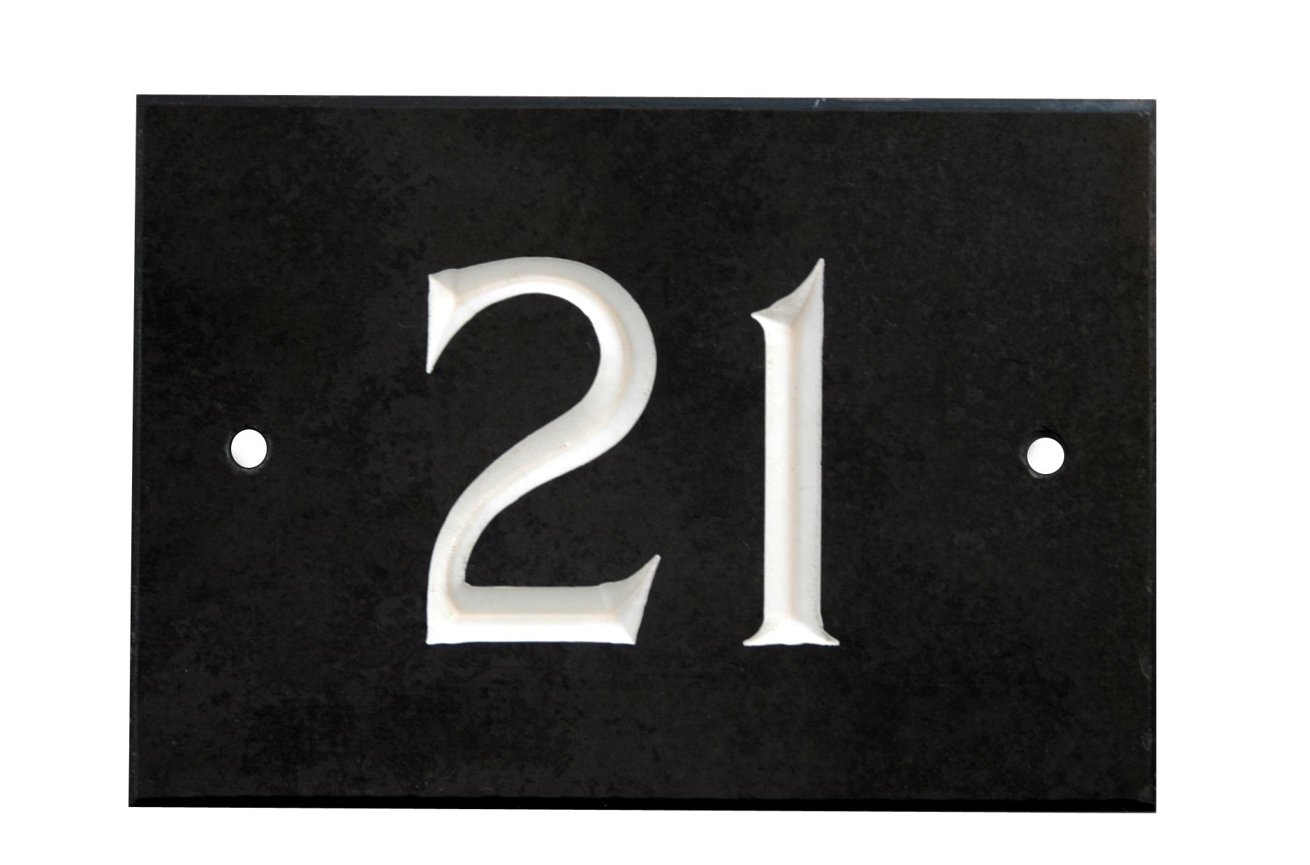 The House Nameplate Company Black & white Slate Rectangular House number 21, (H)102mm (W)140mm Price Comparisons | Compare The Build