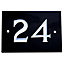 The House Nameplate Company Black & white Slate Rectangular House number 24, (H)102mm (W)140mm