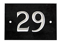 The House Nameplate Company Black & white Slate Rectangular House number 29, (H)102mm (W)140mm