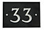The House Nameplate Company Black & white Slate Rectangular House number 33, (H)102mm (W)140mm