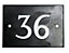 The House Nameplate Company Black & white Slate Rectangular House number 36, (H)102mm (W)140mm