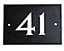 The House Nameplate Company Black & white Slate Rectangular House number 41, (H)102mm (W)140mm