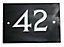 The House Nameplate Company Black & white Slate Rectangular House number 42, (H)102mm (W)140mm
