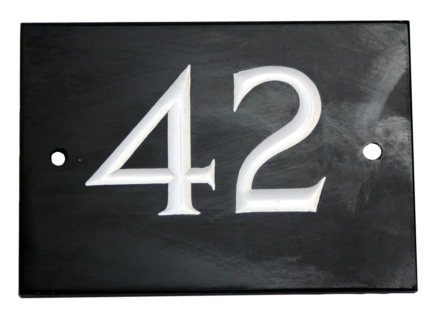 The House Nameplate Company Black & white Slate Rectangular House ...