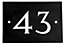 The House Nameplate Company Black & white Slate Rectangular House number 43, (H)102mm (W)140mm