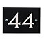 The House Nameplate Company Black & white Slate Rectangular House number 44, (H)102mm (W)140mm