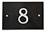 The House Nameplate Company Black & white Slate Rectangular House number 8, (H)102mm (W)140mm