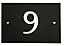 The House Nameplate Company Black & white Slate Rectangular House number 9, (H)102mm (W)140mm