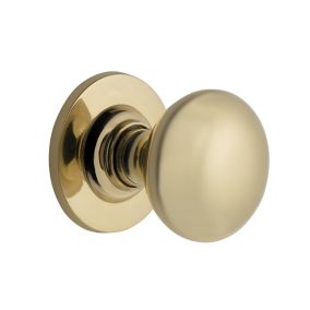 The House Nameplate Company Brass effect Brass Round External Door knob (Dia)70mm