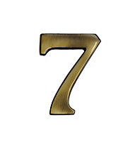 The House Nameplate Company Brass effect Metal Self-adhesive House number 7, (H)60mm (W)40mm