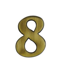 The House Nameplate Company Brass effect Metal Self-adhesive House number 8, (H)60mm (W)40mm