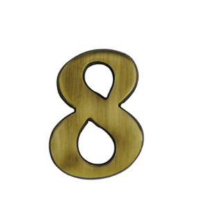 The House Nameplate Company Brass effect Metal Self-adhesive House number 8, (H)60mm (W)40mm