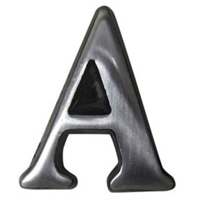 The House Nameplate Company Brushed Aluminium Self-adhesive House letter A, (H)50mm (W)30mm