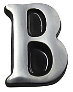 The House Nameplate Company Brushed Aluminium Self-adhesive House letter B, (H)50mm (W)30mm