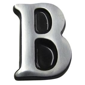 The House Nameplate Company Brushed Aluminium Self-adhesive House letter B, (H)50mm (W)30mm