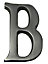 The House Nameplate Company Brushed Silver effect Aluminium Self-adhesive House letter B, (H)40mm (W)25mm