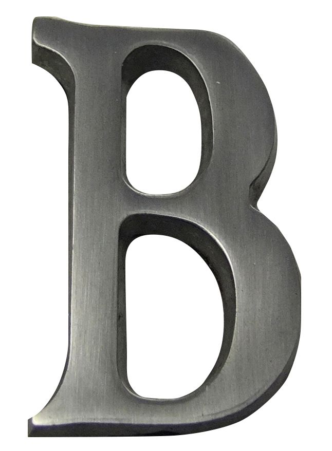 The House Nameplate Company Brushed Silver effect Aluminium Self-adhesive House letter B, (H)40mm (W)25mm