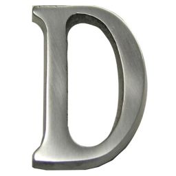 The House Nameplate Company Brushed Silver effect Aluminium Self-adhesive House letter D, (H)40mm (W)25mm