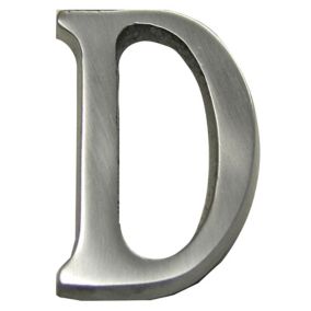 The House Nameplate Company Brushed Silver effect Aluminium Self-adhesive House letter D, (H)40mm (W)25mm