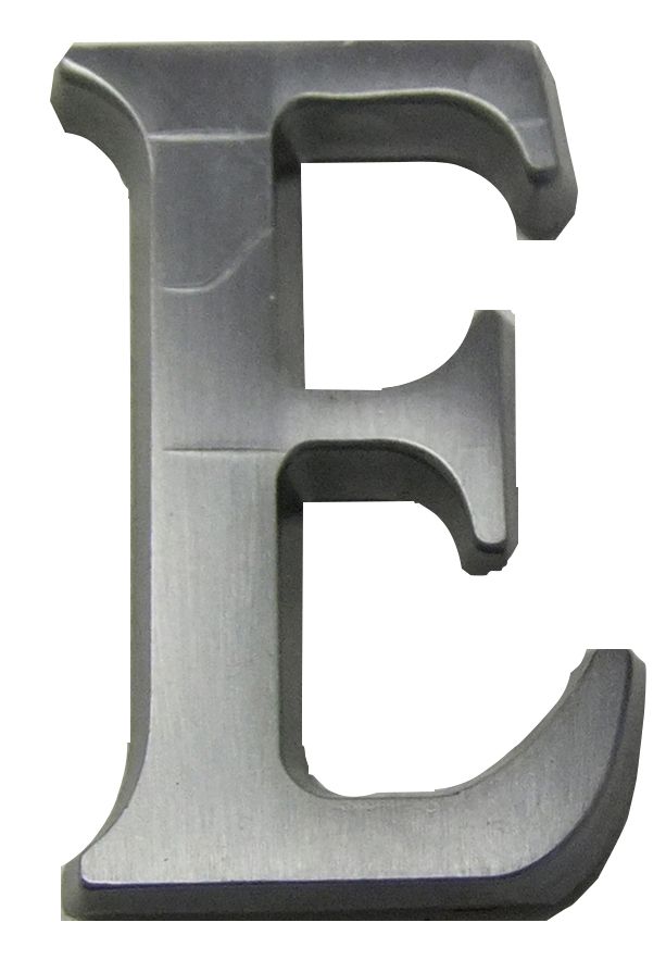 The House Nameplate Company Brushed Silver effect Aluminium Self-adhesive House letter E, (H)40mm (W)25mm