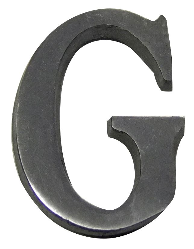 The House Nameplate Company Brushed Silver effect Aluminium Self-adhesive House letter G, (H)40mm (W)25mm