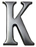 The House Nameplate Company Brushed Silver effect Aluminium Self-adhesive House letter K, (H)40mm (W)25mm