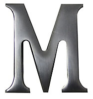 The House Nameplate Company Brushed Silver effect Aluminium Self-adhesive House letter M, (H)40mm (W)25mm