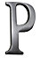 The House Nameplate Company Brushed Silver effect Aluminium Self-adhesive House letter P, (H)40mm (W)25mm