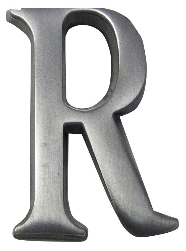 The House Nameplate Company Brushed Silver effect Aluminium Self-adhesive House letter R, (H)40mm (W)25mm