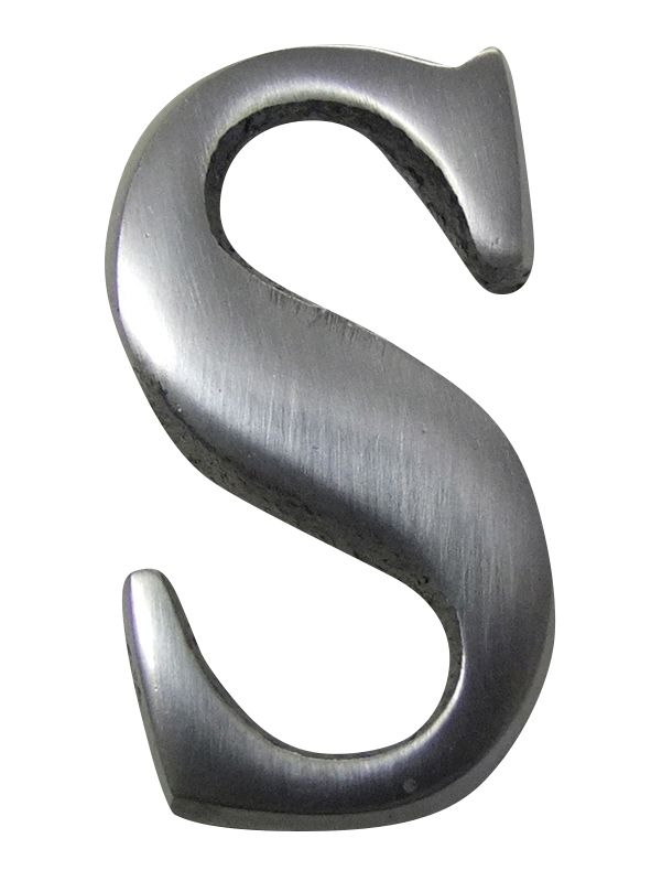 The House Nameplate Company Brushed Silver effect Aluminium Self-adhesive House letter S, (H)40mm (W)25mm