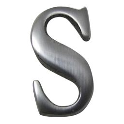 The House Nameplate Company Brushed Silver effect Aluminium Self-adhesive House letter S, (H)40mm (W)25mm