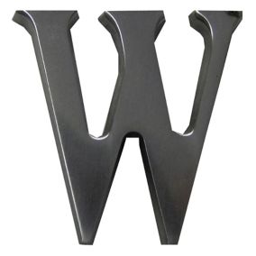 The House Nameplate Company Brushed Silver effect Aluminium Self-adhesive House letter W, (H)40mm (W)25mm