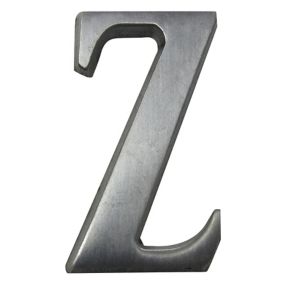 The House Nameplate Company Brushed Silver effect Aluminium Self-adhesive House letter Z, (H)40mm (W)25mm
