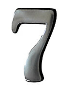 The House Nameplate Company Brushed Silver effect Aluminium Self-adhesive House number 7, (H)50mm (W)25mm